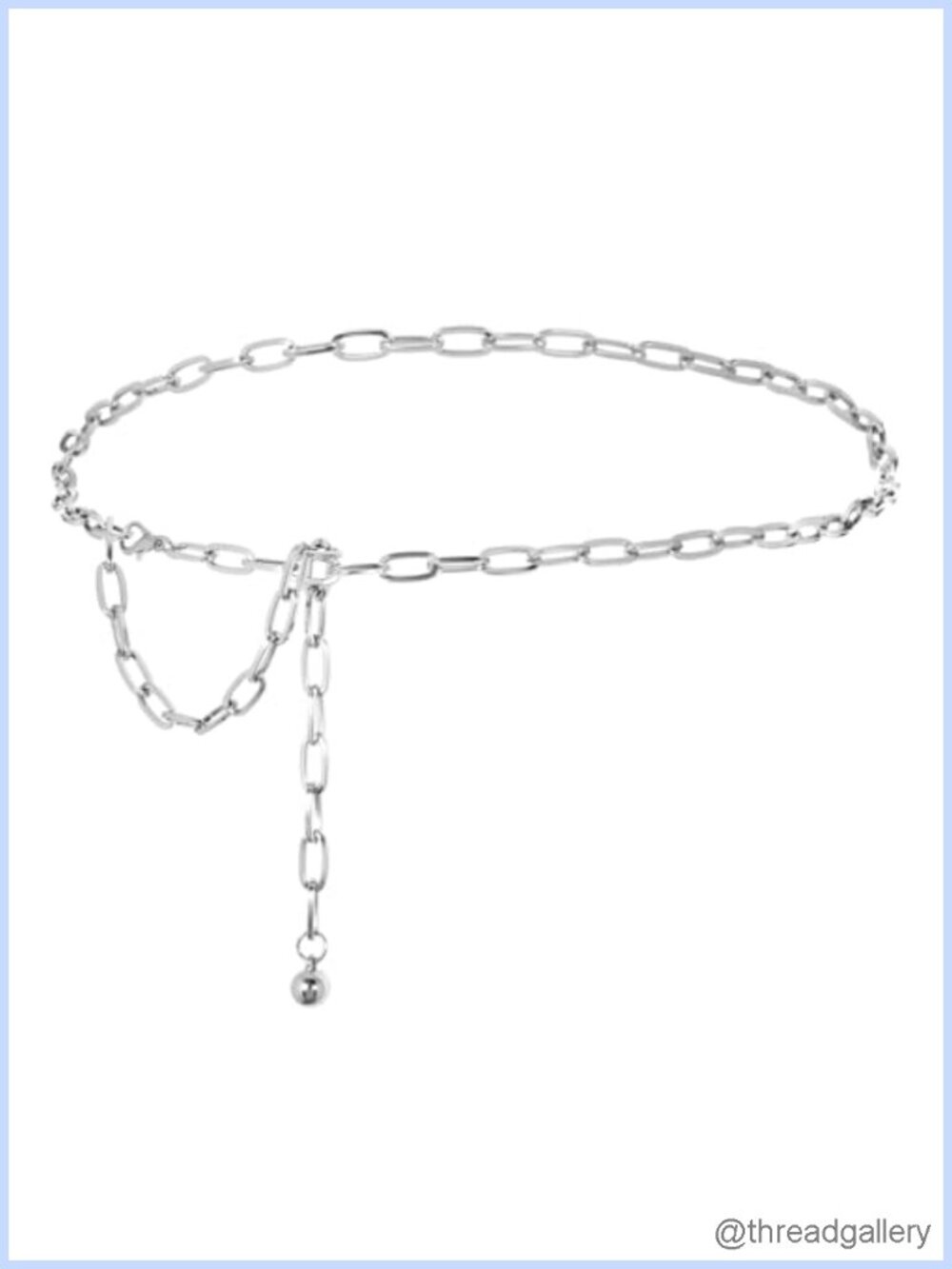 Silver Chain Belt with Star Tassel Adjustable Waist Belt for Women